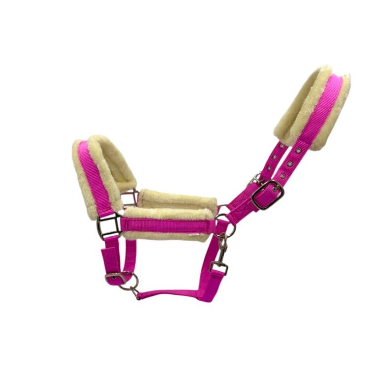Nylon grime med mink padding – Lyserød