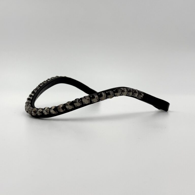 Firenze Pandebånd i metallic sort – 10 mm sten