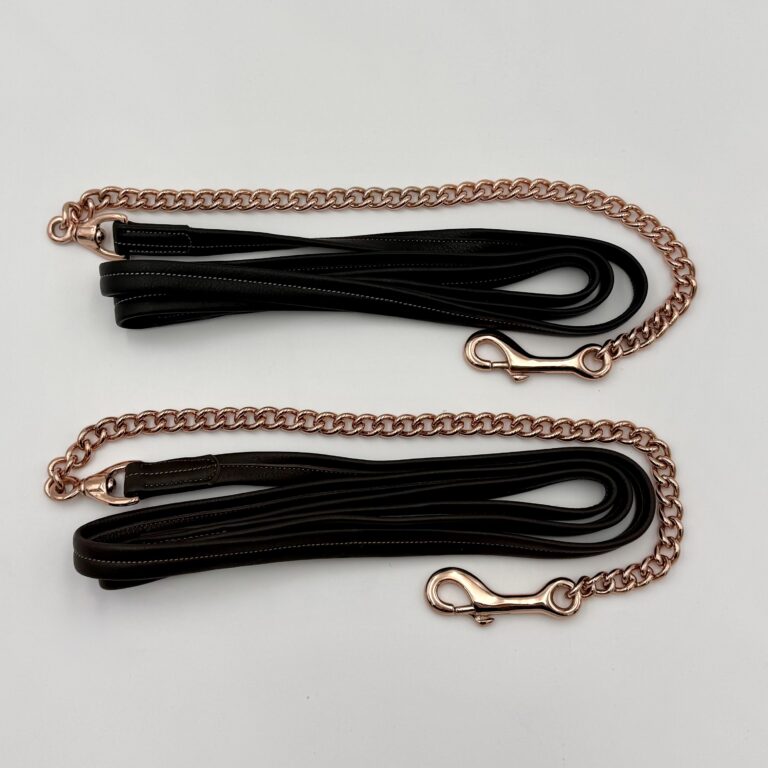 Kædetræktov Rosegold med softlæder – brunt eller sort læder
